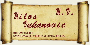 Miloš Vukanović vizit kartica